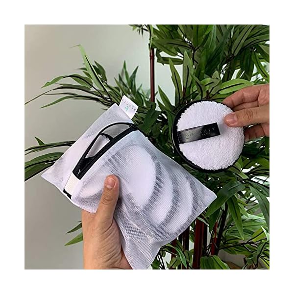 Reusable Makeup Remover Pads - 5 Large Premium Quality Microfiber Cloths for Makeup Removal, Ultra Soft & Durable, Gentle Cleansing Rounds for Face for All Skin Types, Includes Washable Bag