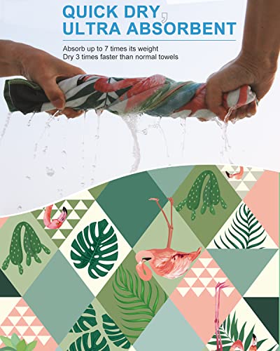 Dikuer Beach Towel Sand Free & Quick Dry 30"X60" Microfiber Easy To Pack Beach Towels For Kids Women Camping Come With A Towel Band For Beach Chairs #TOP4