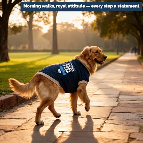 Image of JoyDaog Cozy Dog Winter Coat Blue Color 14 Inch(S)- inchAttitude Mera Khandani Hai inchPrinted Soft Cotton Trendy Apparel for Small Breeds | Indoor & Outdoor