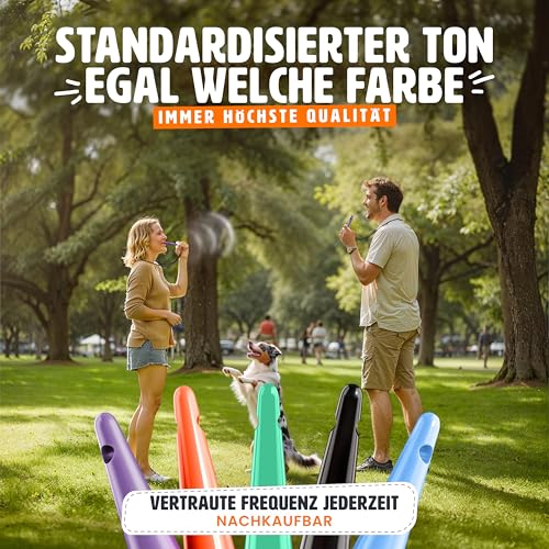 ENERO® Hundepfeife mit praktischem Umhängeband - Perfektes Hundezubehör mit genormter Frequenz - Ideal für Hundetraining - hörbar & weitreichend (Violett)