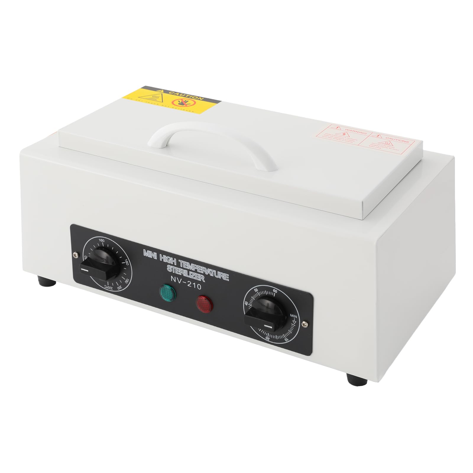 Sterilizzatore ad aria calda da 300 W, sterilizzatore per unghie, sterilizzatore a calore secco 220 ℃ con timer, piccoli sterilizzatori per cosmetici, studi di piedi, parrucchiere (senza maniglia)