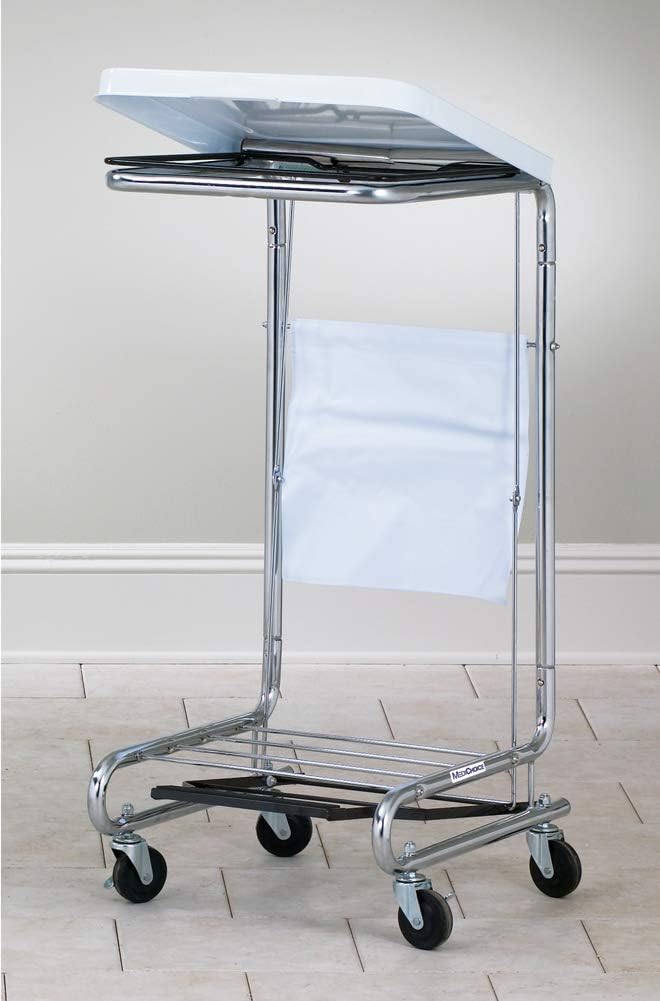 MediChoice Linen Hamper, Foot Activated, Tilt Lid, Chrome Plated Steel, 18.625 Inch x 37.5 Inch x 19.5 Inch, 1314HAMP8002