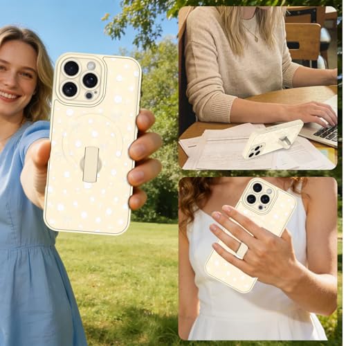 Coque iPhone 16 Pro Max blanche motif nœud béquille protection - 6
