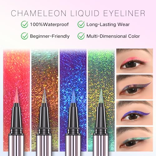 Delineador Líquido Multicromático Glitter Waterproof miniatura 3