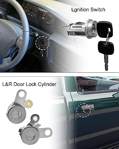 Wmjnh REPLACE 69005-35840 6905135070 Ignition Switch Lock Key And Front Door Lock Cylinder Set Compatible thumb #1