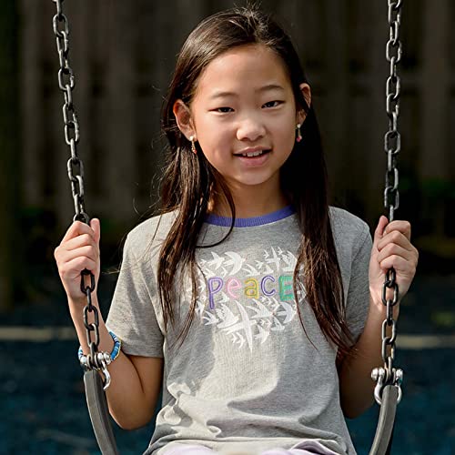 Mightly Girls' Crewneck Short Sleeve T Shirts | 100% Organic Cotton, Colorful Casual Clothes, Soft & Basic Crewneck Tee2