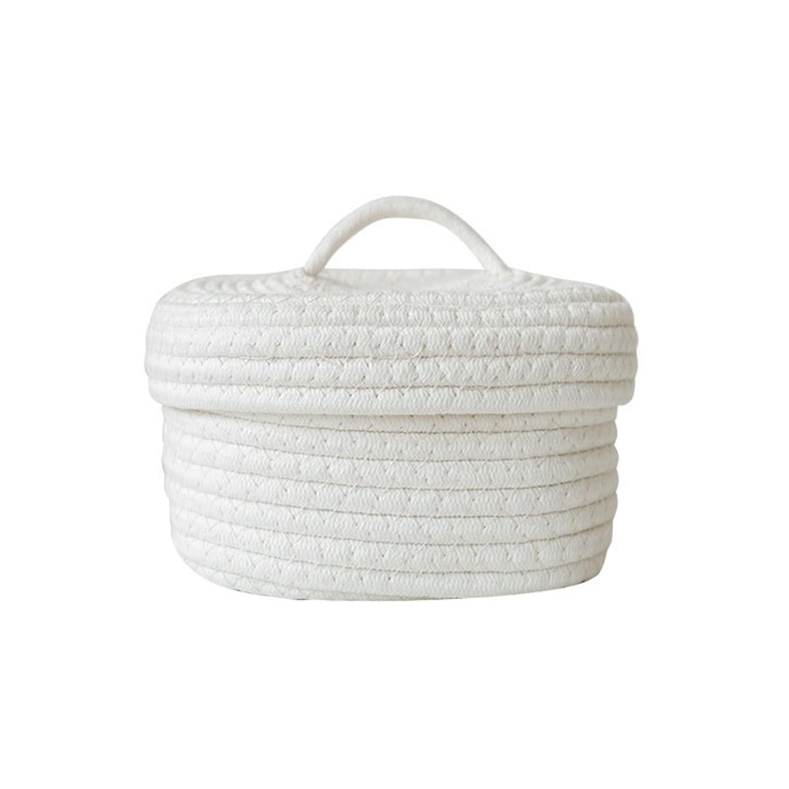 Msioytog Woven Oval Storage Box with Lid Multifunction Organization Container Supplies for School Bedroom Dormitory Make Woven Storage Box