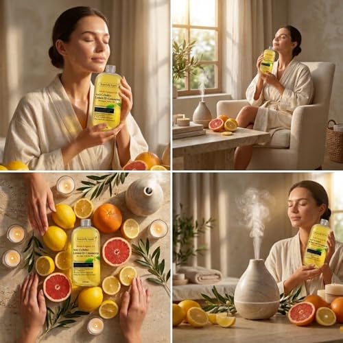 Image of Essentially KateS Lemon (D-Limonene) Massage Lotion Body Oil Multi-Purpose Oil 8 Fl Oz - Cellulite Massage, After-Shower Moisturizer, Hair Scalp Conditioning, and Nail & Cuticles Nourishing