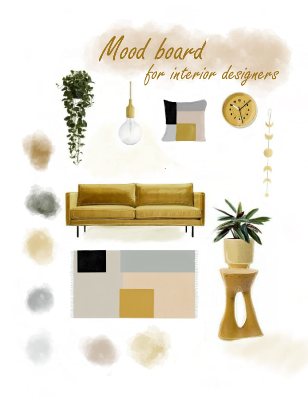 mood board for interior designers: blank templates -sketchbook for interior designers/ Architect Designer engineers Project sketchbook ispiration/size: 8" x 11" /100 Pages