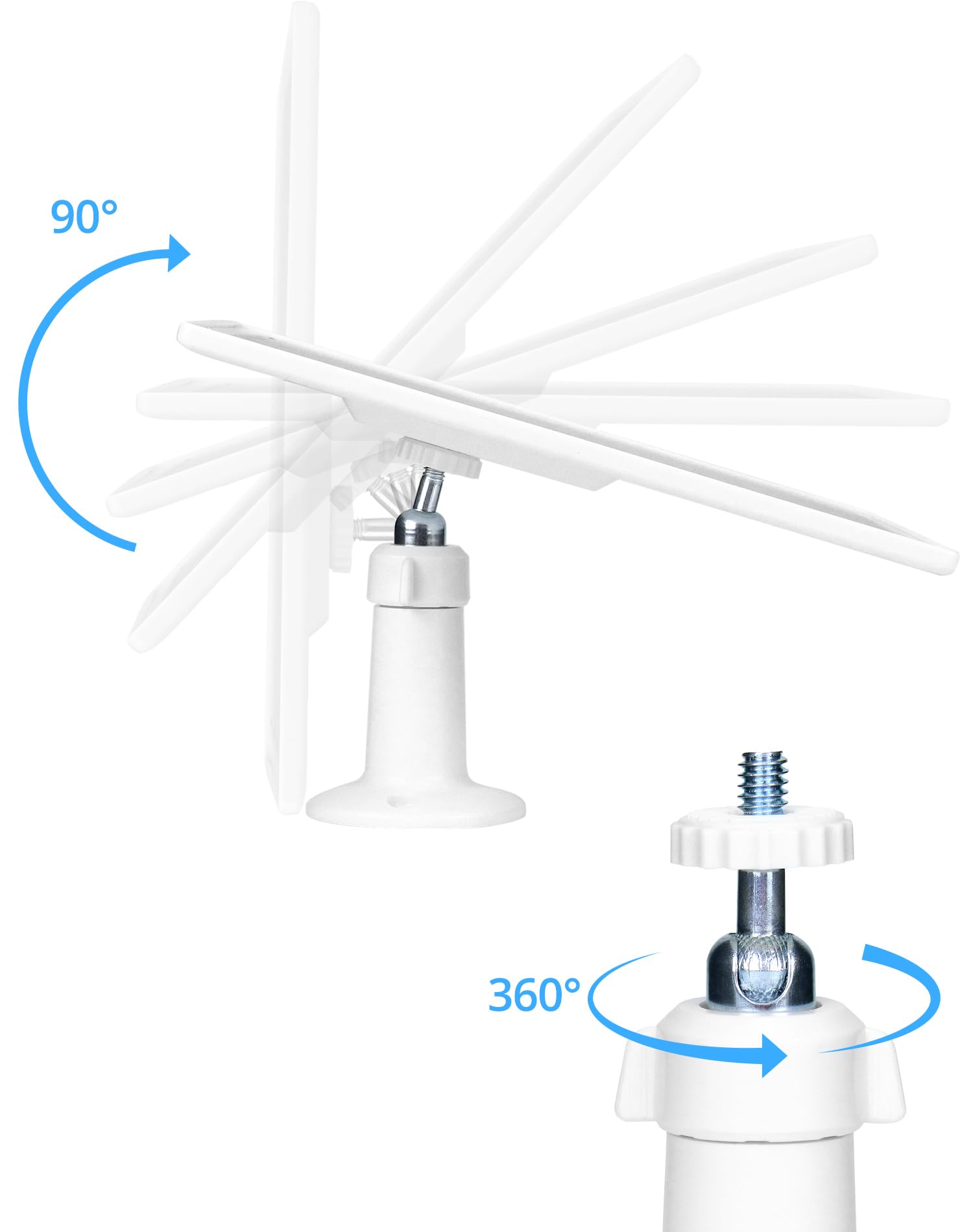 QWORK® Pack da 2 moduli solari da 6 W per telecamere di sorveglianza da esterno, tasso di conversione elevato del 24%, impermeabile IP65, con cavo USB da 3 m e staffa di montaggio a 360°