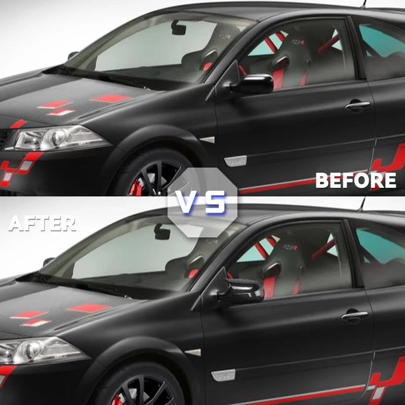 Coque rétroviseur Megane 2 noir brillant pour MK2 2002-2009