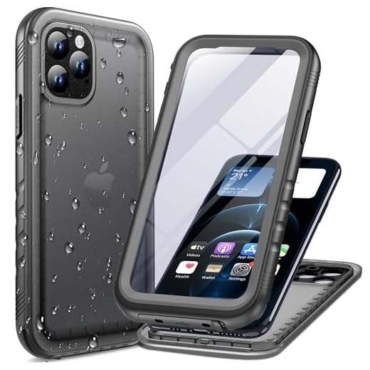 Cozycase Coque Pour iPhone 12 Pro Max Étanche Antichoc -360 degres Incassable Militaire Rigide Intégrale Case/Bumper/Housse 【IP68 Waterproof/Imperméable】 Etui Anti Choc Eau avec Protection Camera Noir