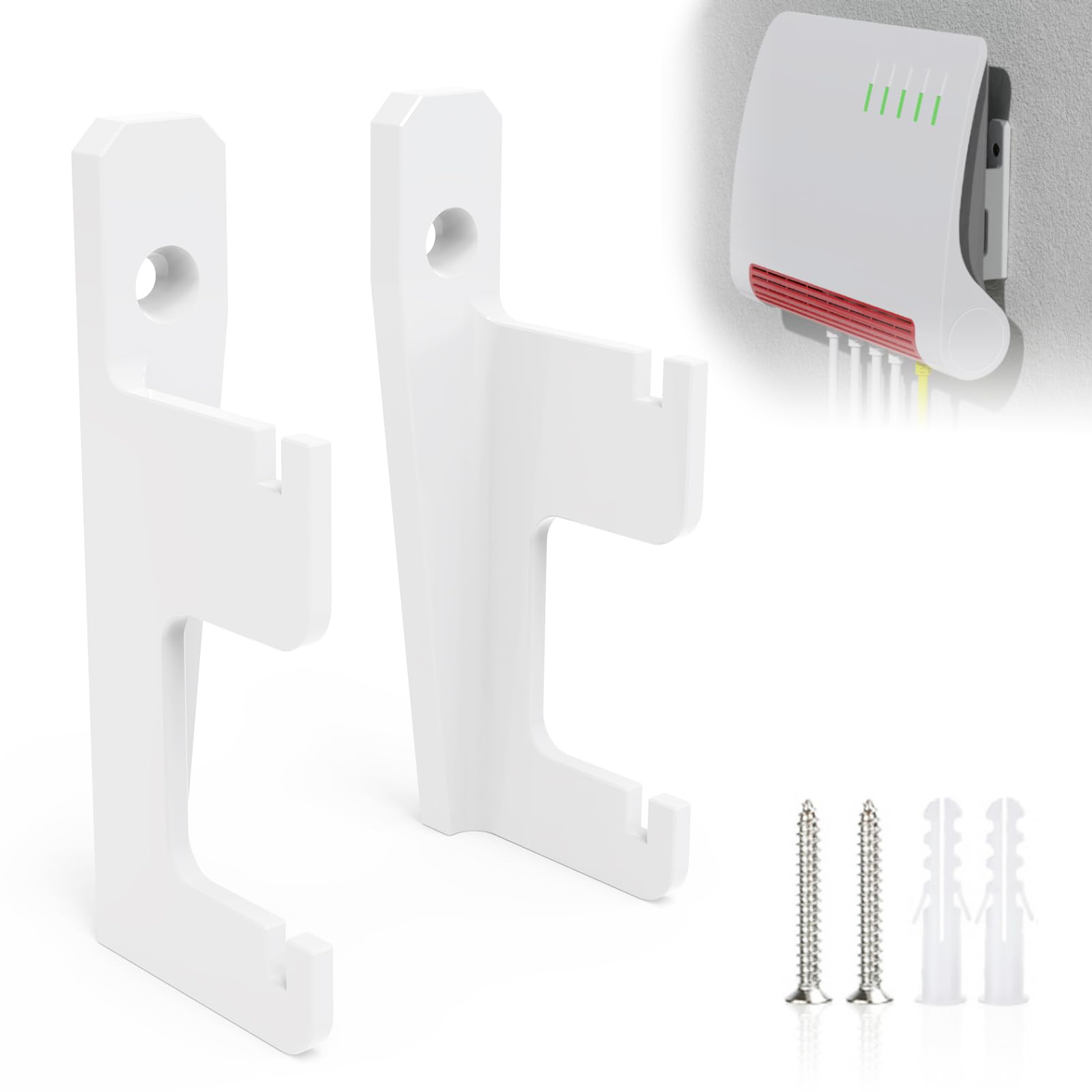 JLNJLE Wall Mount for FritzBox 7590 AX 7530 7690 7510 5590 5530 6660 6890 6850 Router, JLNJLE High Quality ABS Holder Modem Suspension with Cable Management for Dissipates Heat and Saves Space