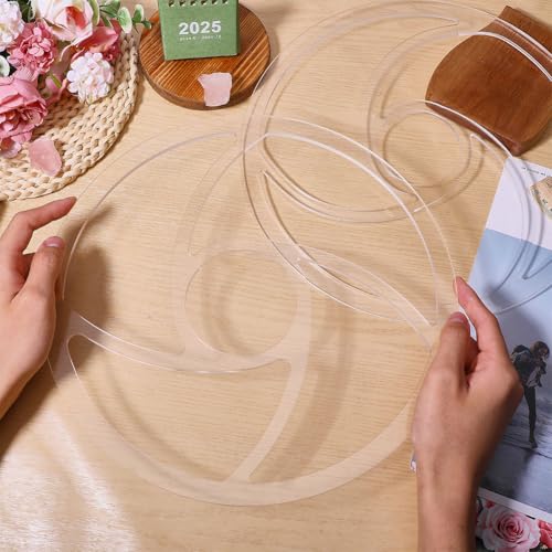 ORIGACH 2 Stück Runde Acryl Fräser Vorlage Mit 4 Taschen Holzbearbeitungs Router Schablone Für Valet Tray Holzbearbeitung Gerichte, 30 cm