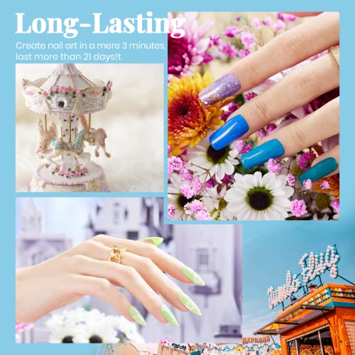 Kit de Esmaltes de Uñas Gel con 5 Pinceles y 20 Colores Pastel miniatura 3