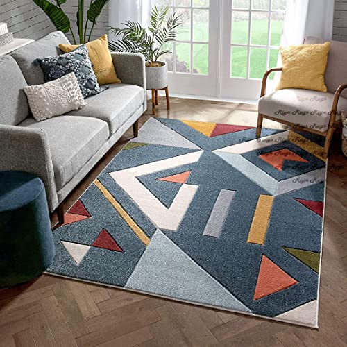 Image of Modern Handmade Woolen Carpet for Living Room Bedroom and Hall Size 6 x 9 Feet Color Multi
