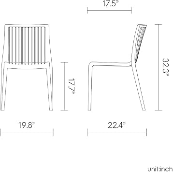 Lagoon Milos B Stackable Dining Chair - 2 Pcs Per/Set (Black)