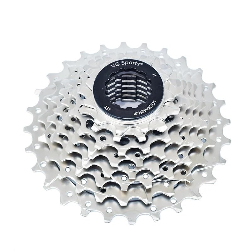 Cassette vélo route 9 vitesses compatible freewheel 11-32T argent