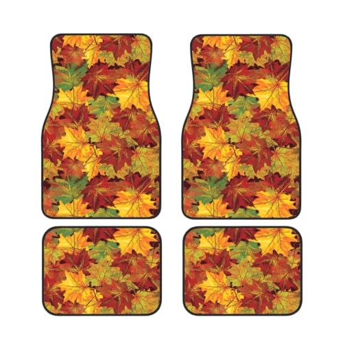 Alfombrillas de coche de neopreno con diseño de hojas de otoño juego de 4 piezas universales