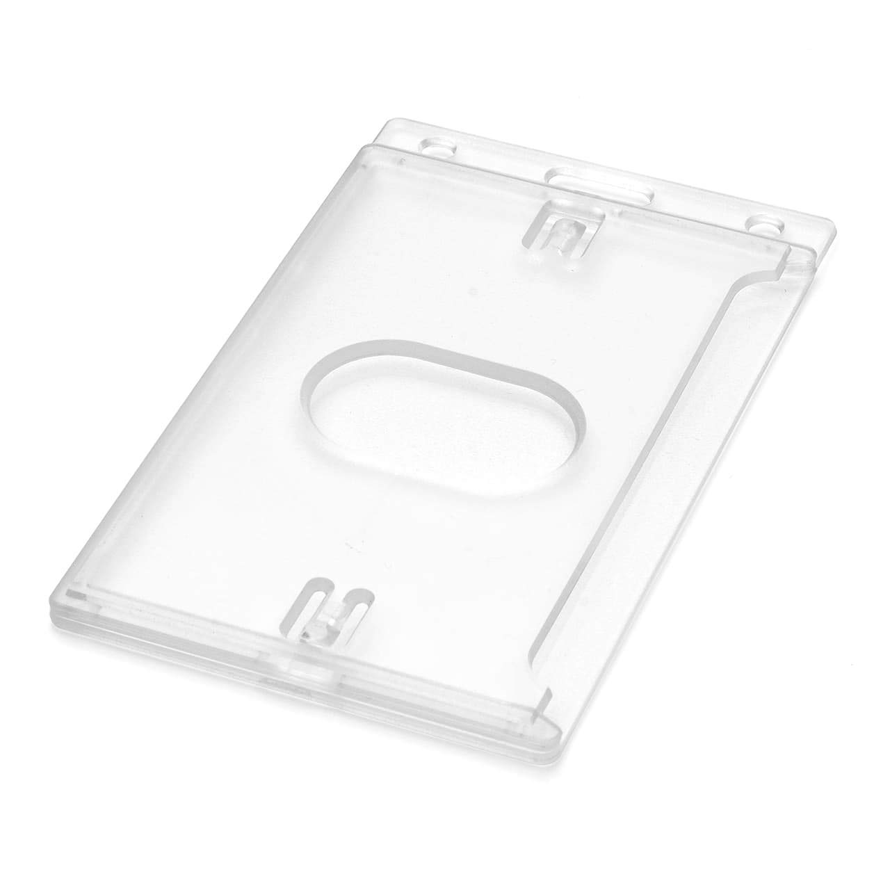 CKB LTD Enclosed Vertikal/Porträt klar/durchsichtig Hartplastik ID Kartenhalter mit für Ausstellungen, Besucherausweise Und Mitarbeiter-IDs Beutelgröße 105 x 62mm, Kartengröße 86 x 54mm - 100 Stück