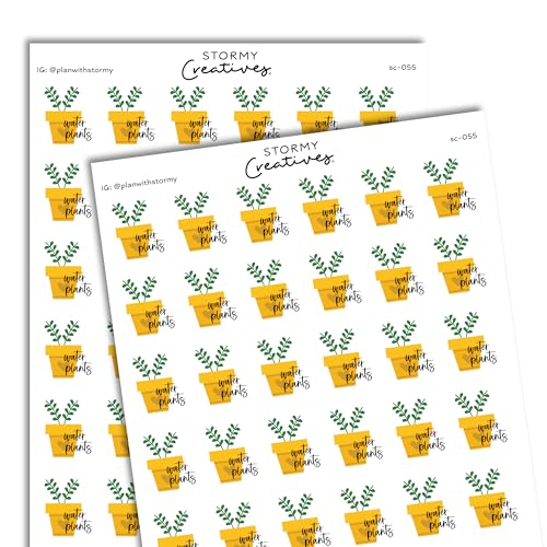 Stormy Creatives Water Plants Reminder Stickers, 84 Stickers