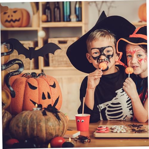 100 pitillos de papel Kraft para Halloween divertido miniatura 3