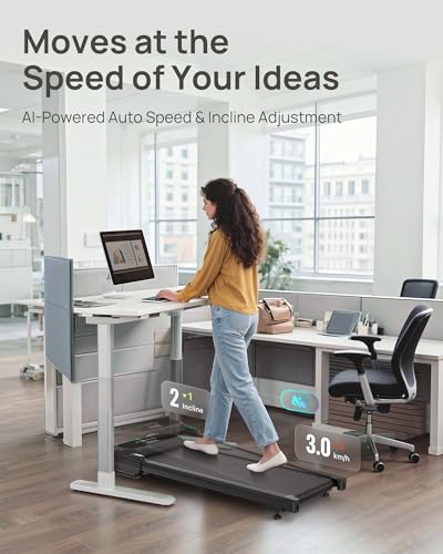 Image of UREVO Auto Incline 12% Walking Pad,Quiet Motorized Desk Treadmill for Home