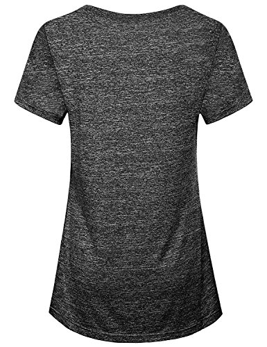 Image of Kimmery Workout Tops for Women Short Sleeve Shirts for Women Quick Dry Line Decor Yoga Tops