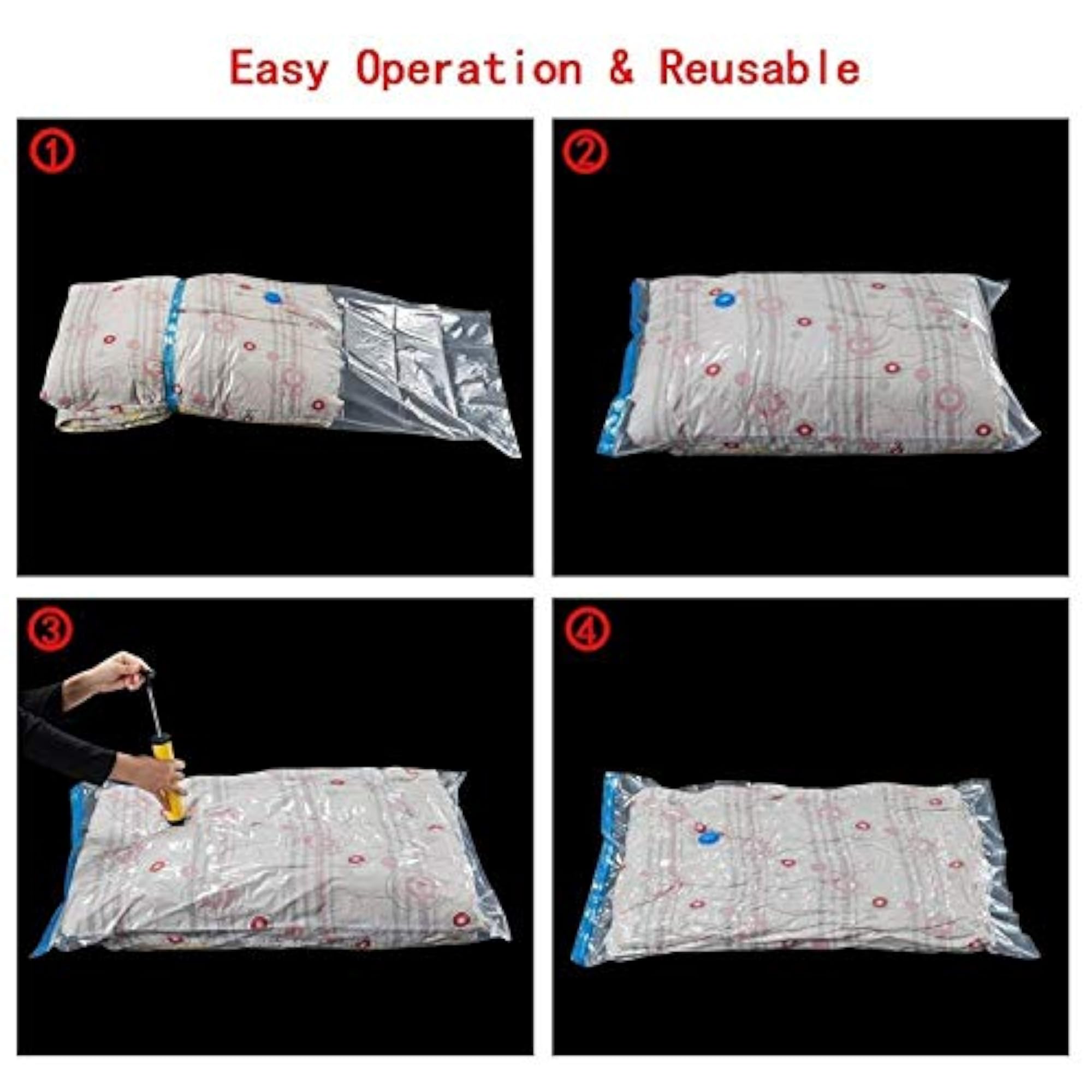 Reusable Vacuum Space Saver Bags for Clothes and Blankets