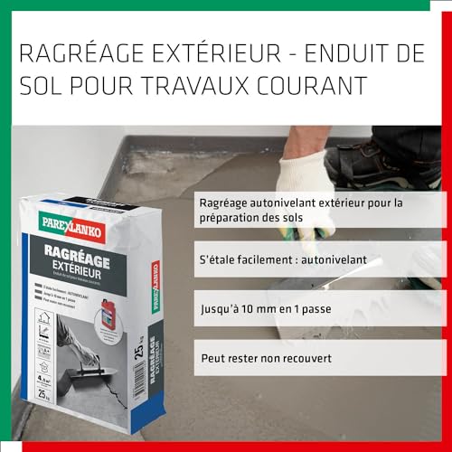Ragréage extérieur Parexlanko mortier de sol pour terrasse et balcon