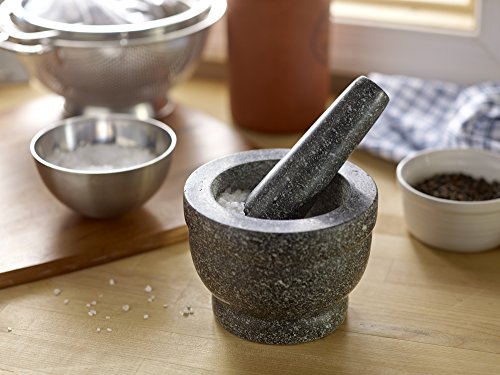 Fox Run Granite Mortar and Pestle, 5.5 x 6 x 6 inches, Black by Fox Run - Used condition - Image 2