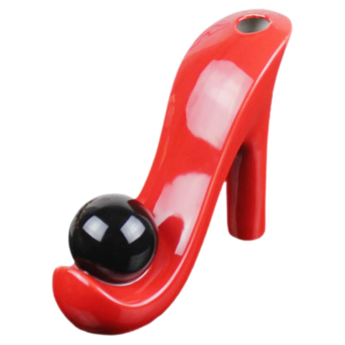 Vase en céramique rouge talon haut pour arrangement floral hydroponie