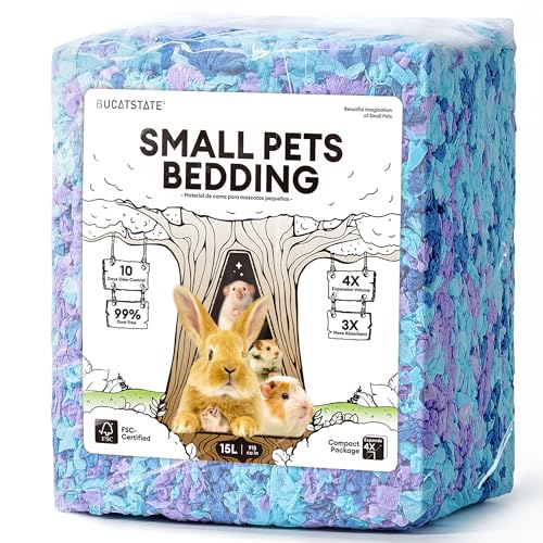 Image of BUCATSTATE Hamster Bedding 15L, 99% Dust-Free Paper Bedding,Twilight Blue