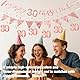 Geburtstag Deko, Geburtstagsdekoration, Roségold, Banner Bunting Swirls,Wirbel Set, Spiralen Geburtstagsdeko, Frau Luftschlangen, Triangle Flag für 18, 30, 40, 50 (30)