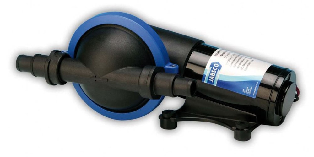Jabsco 50880-1000 Marine Filter-Less Shower Drain/Bilge Pump, 3.7 GPM, 3/4 inch Connections, 12 Volt, 7 Amp,Black