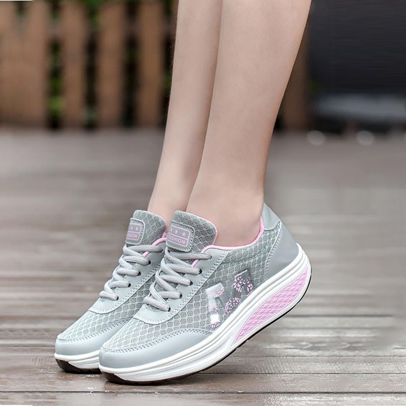 Women's Rocker Sneakers Platform Walking Shoes Comfortable Height Increasing Sport Shoes for Female Casual Lightweight4