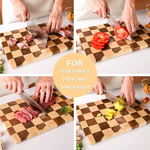 TJ-POP-End-Grain-Cutting-Board-Heavy-Duty-AcaciaRubber-Wood-Cutting-Board-For-Kitchen-Flippable-Serving-Board-For-Meat-Bread-Fruits-Rectangle-Cutting-Board-145-x-10-x-08-Inch TJ POP End Grain Cutting Board Heavy Duty AcaciaRubber Wood Cutting Board For Kitchen Flippable Serving Board For Meat Bread Fruits Rectangle Cutting Board 145 x 10 x 08 Inch