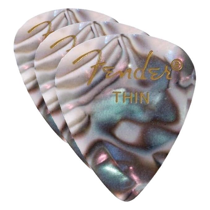 Image of Fender Premium Celluloid Guitar Picks 351 Shape, Abalone, Thin, 36-Pack