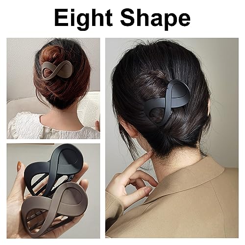 4 PCS Hair Claw Clips Black Hair Clips Large Acrylic Non slip Hair Claw Clip French Matte Hair Clips 4 Colors Hair Accessories for Girls and Women - Image 4