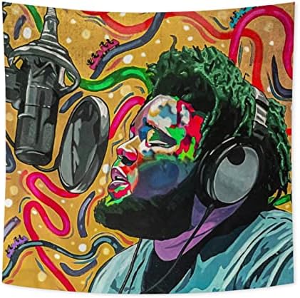 VAJSOQER Rod Psychedelic Wave Tapestry Blanket Tapestries Wall Decor Wall Hanging Art Living Room Home Decorations 59x59 Inch