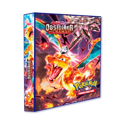Álbum Pokémon pasta tipo Fichário para Cards - Escarlete e Violeta - Obsidiana em Chamas