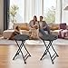 COOZMENT Folding Stool with Handle, Folding Chair,Folding Bar Stool with Non-Slip Feet,Indoor and Outdoor Foldable Stool for Adults(13