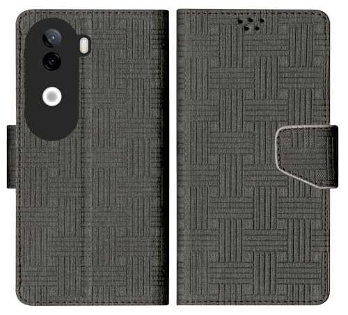 Image of SBMS Flip Cover for iQOO Z9s 5G / Vivo V40e 5G Back Cover Case with Magnatic Closure | Inbuilt Stand | Card & Money Pocket (Mat Black)