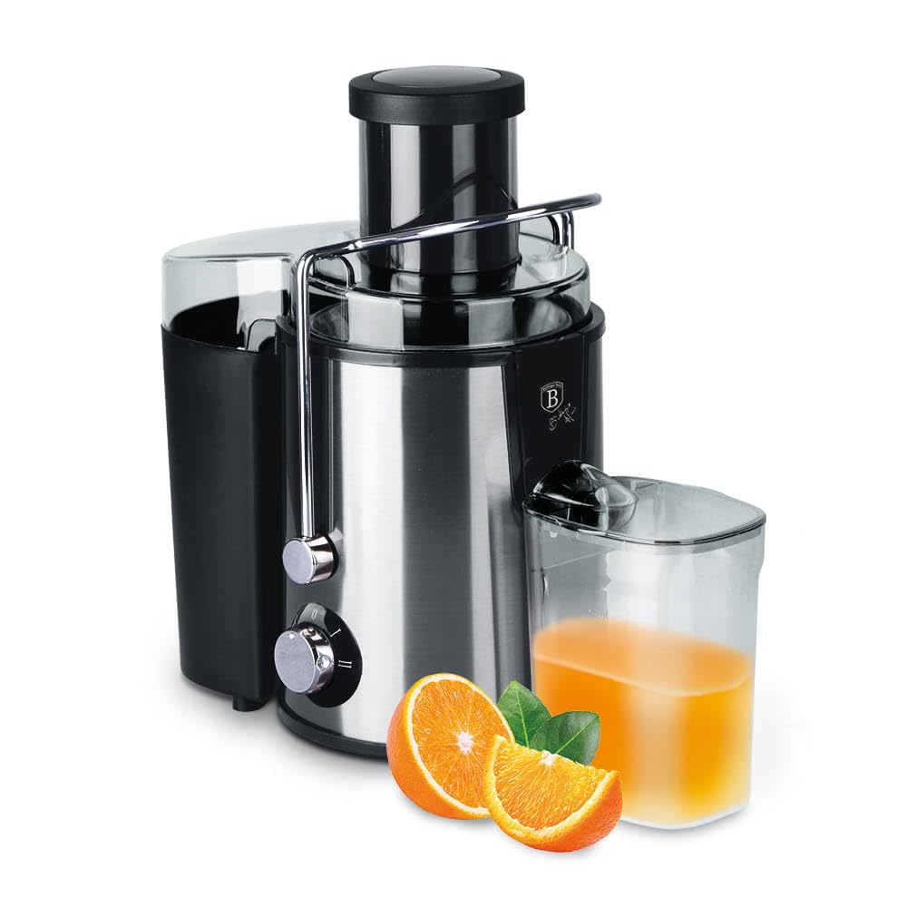 BERLINGER HAUS Extractor de jugo Black Silver Collection | Potente y fácil de usar
