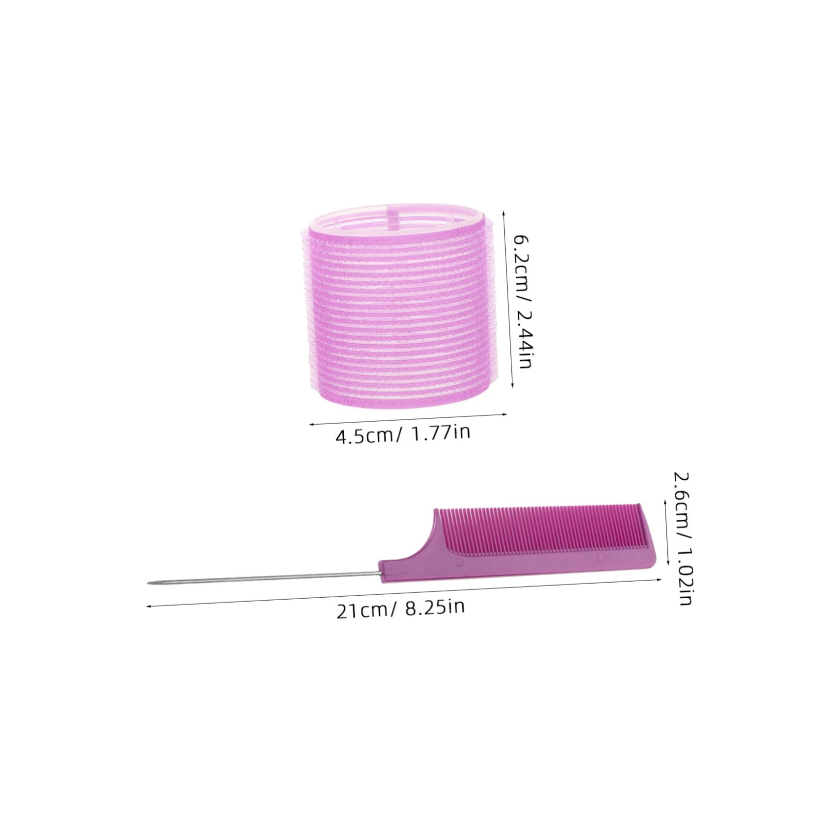 PartyKindom 1 Set Jumbo Self Grip Hair Rollers Set with Rollers Clips Versatile Curling for Long Medium Short Thick Fine Hair Effortless Bangs Styling Deep Purple