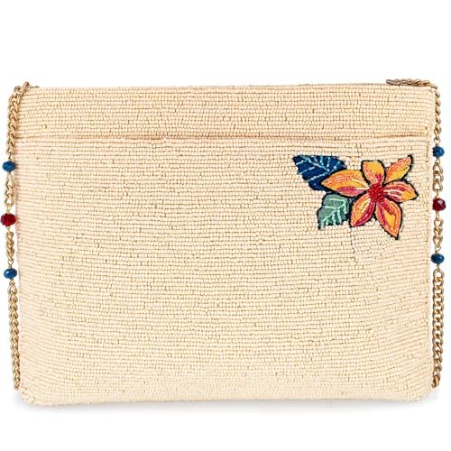 Mary Frances Open Waters Beaded Crossbody Handbag with Nautical Motif and Tropical Embroidery Novelty Evening Clutch Bag, Multicolor2