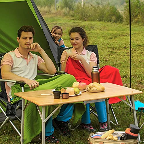 Kingcamp Bamboo Camping Table Folding With Adjustable Height Aluminum Legs 2-Folds Portable Camp Tables Folding Tables For Travel, Picnic, Sports, Garden, Rv, Outdoor And Indoor, 4-6 People #TOP1