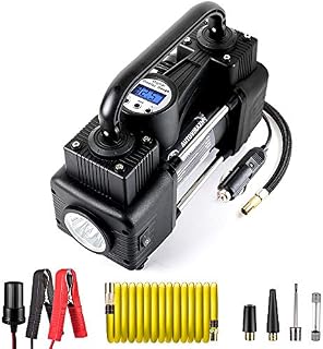 AutoVirazh Air Compressor Tire Inflator, 12V Portable Air Pump for Car Tires, Tire