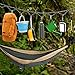 Roptat Campsite Storage Strap with 12 PCS Buckles&6 Clothes Pins Clothesline Hanging Gear for Tent Campers Car Camping Garden Supplies Family RV Trailer Hanging Gear (with Buckles)
