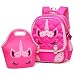 Moonmo Cute Unicorn Face Diamond Bling Waterproof Pink School Backpack Set Girls Book Bag (Large, Rose Set)